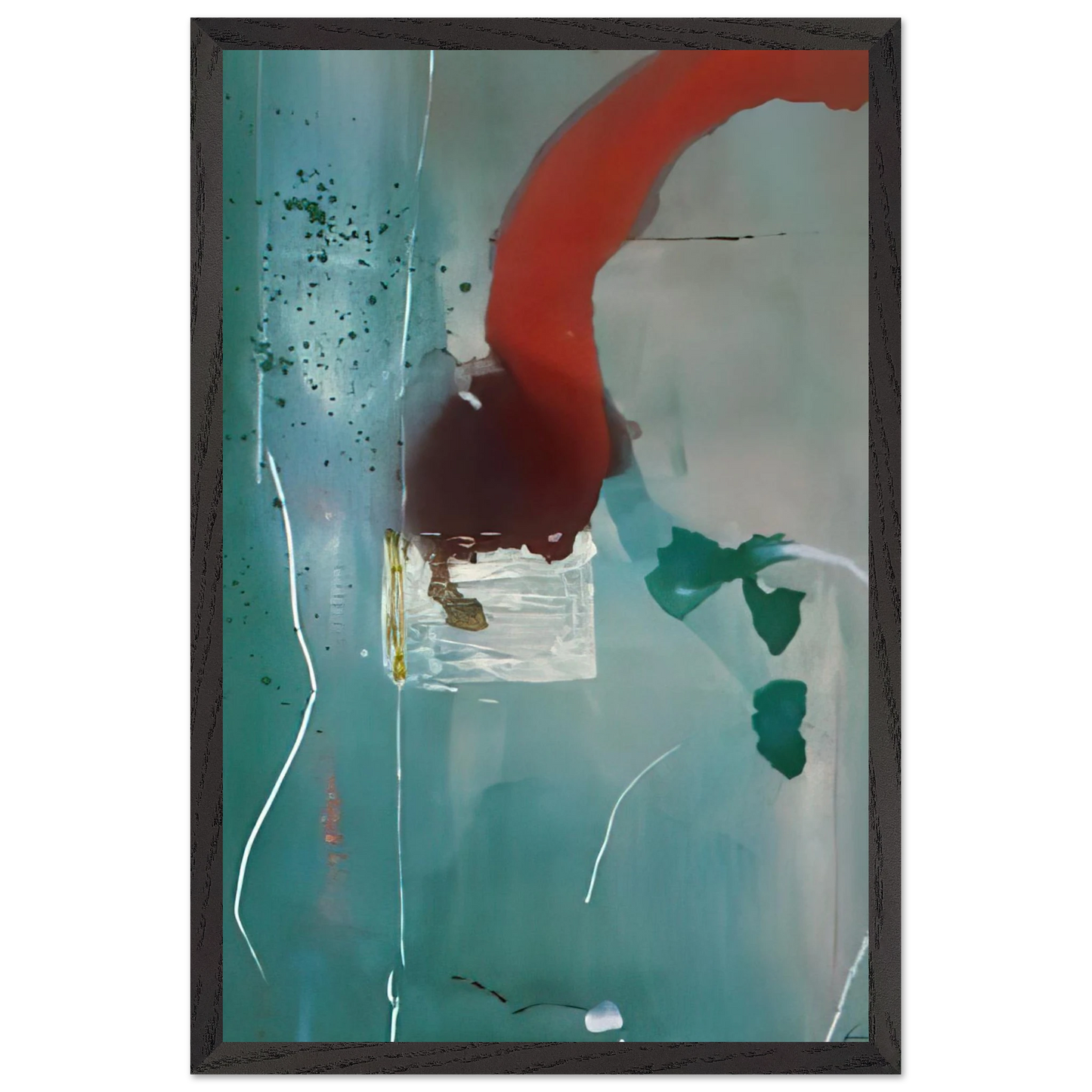Helen Frankenthaler - Square One - 1985 Wall art - A1 (59.4 x 84.1  cm) - Premium Wooden Framed Poster With Fine Art Paper - Black frame