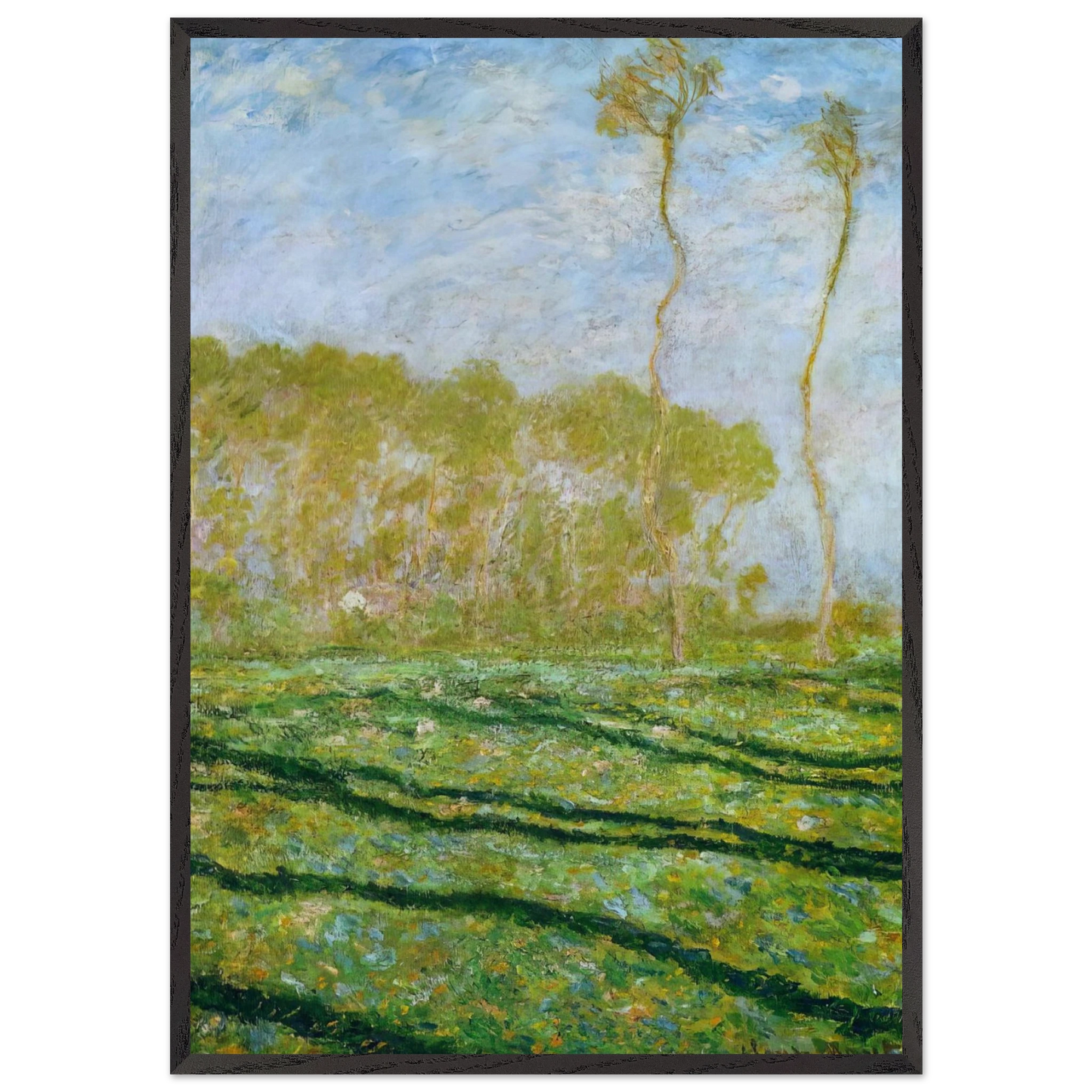 Springtime Landscape at Giverny - claude monet Framed Art Print – Black Wooden Frame - Default Title - -Framed Art Print