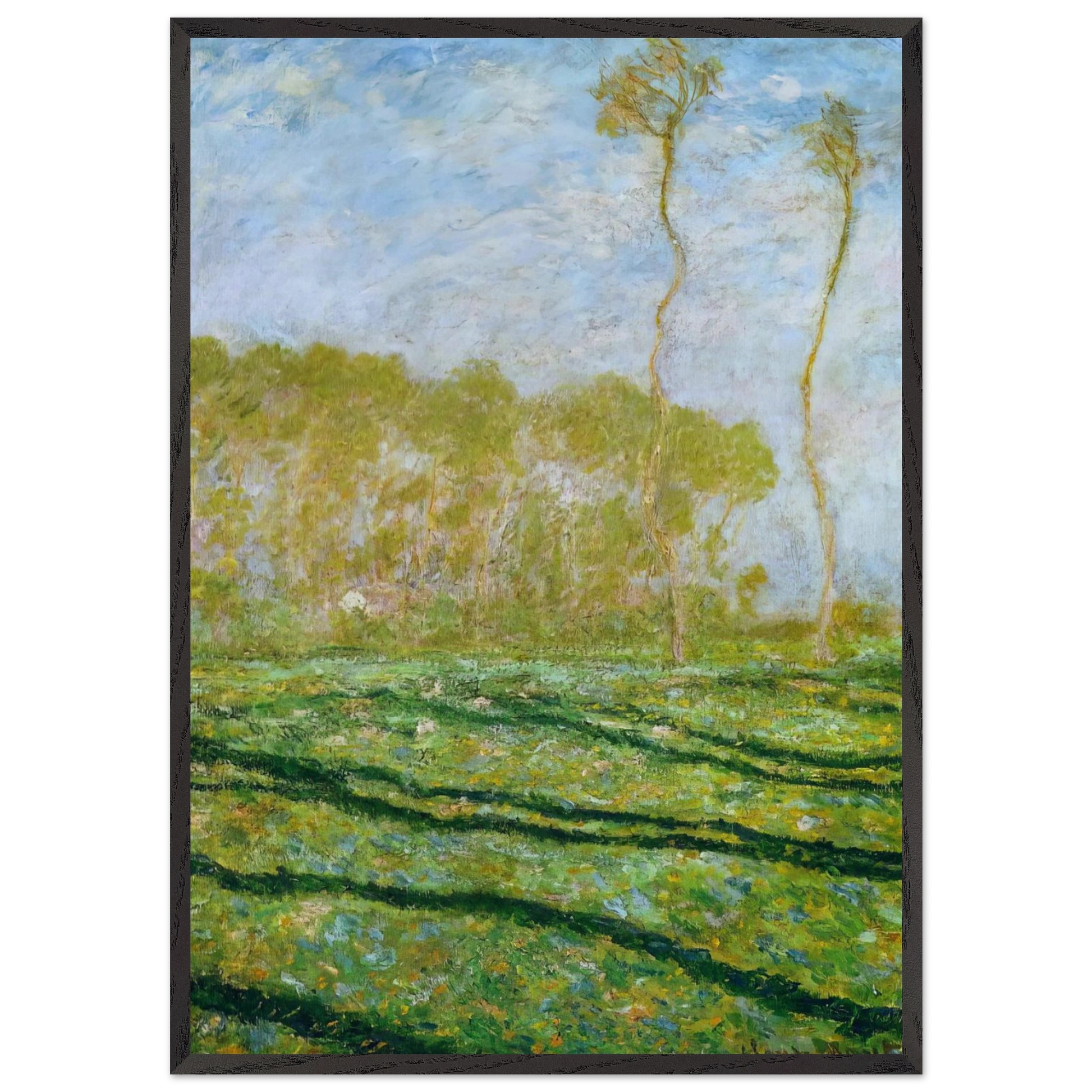 Springtime Landscape at Giverny - claude monet Framed Art Print – Black Wooden Frame - Default Title - -Framed Art Print