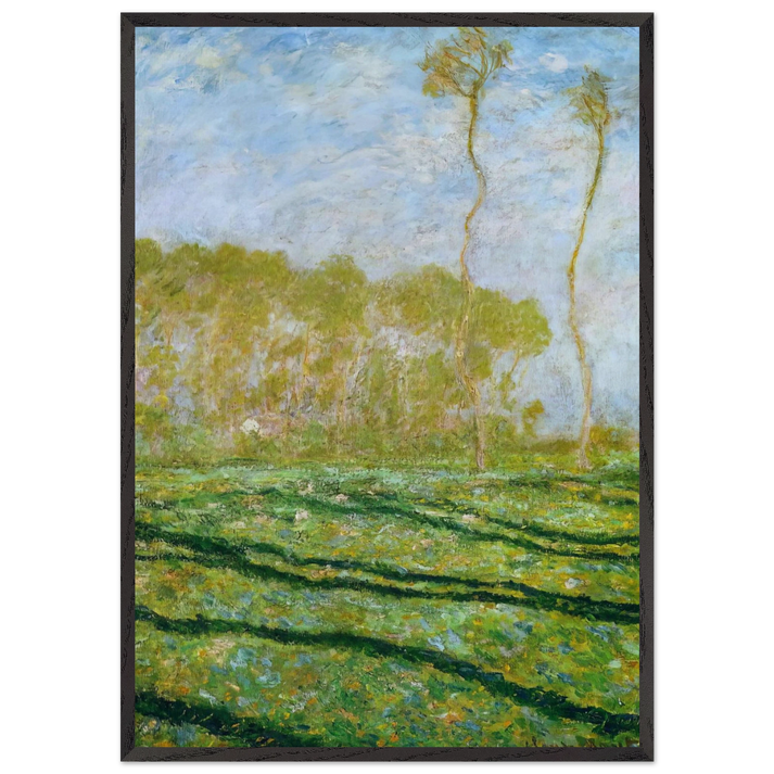Springtime Landscape at Giverny - claude monet 70x100 cm / 28x40 inches Framed Art Print – Black Wooden Frame