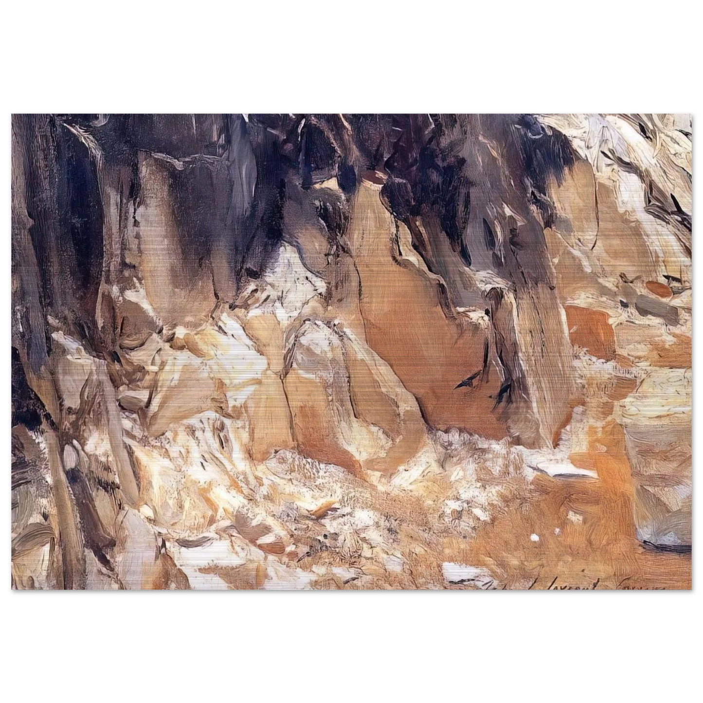 Marble Quarries at Carrara - John Singer Sargent Brushed Aluminum Print - 70x100 cm / 28x40 inches | John Singer Sargent Aluminum Print | John Singer Sargent Prints