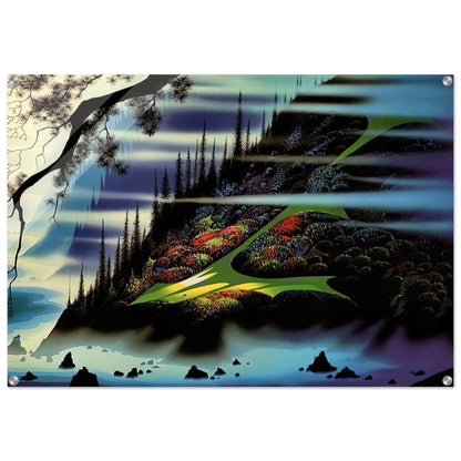 Pasture Through the Fog - Eyvind Earle Acrylic Print - 70x100 cm / 28x40″ inches | Eyvind Earle Wall Art | Eyvind Earle Prints