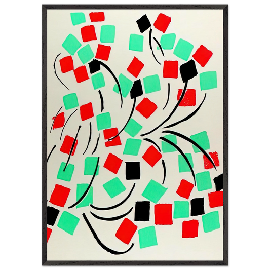 COMPOSITION 31 - Sonia Delaunay 70x100 cm / 28x40 inches Framed Art Print – Black Wooden Frame