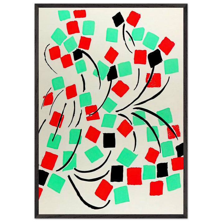 COMPOSITION 31 - Sonia Delaunay 70x100 cm / 28x40 inches Framed Art Print – Black Wooden Frame