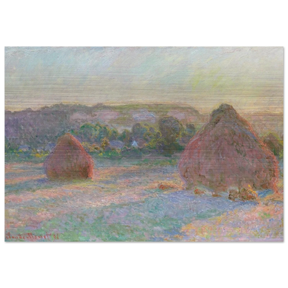 Stacks of Wheat End of Summer - claude monet Brushed Aluminum Print - 70x100 cm / 28x40 inches | claude monet Aluminum Print | claude monet Prints