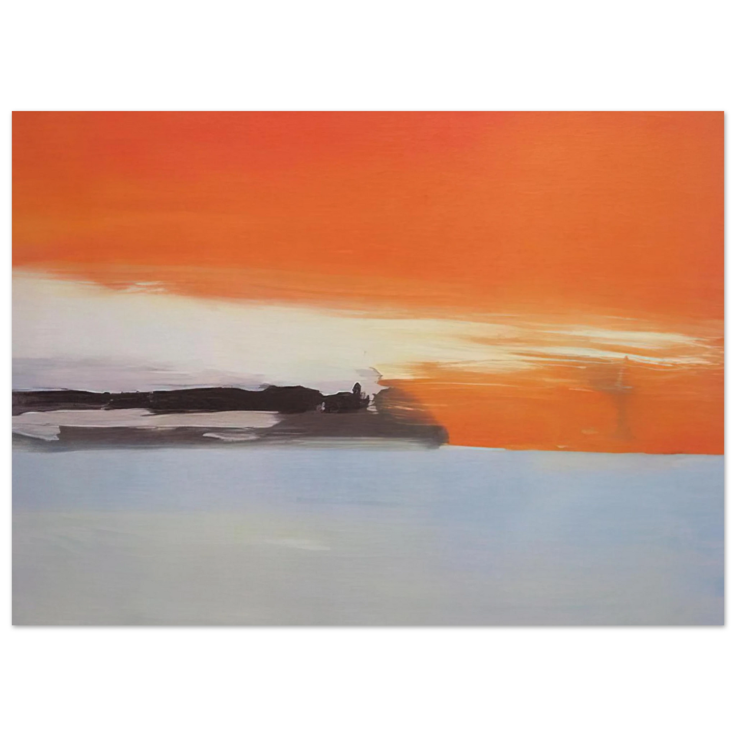 Nicolas de Stael - Chemin de fer au bord de la mer, soleil couchant - 1955 Fine Art Poster - 75x100 cm / 30x40 inches