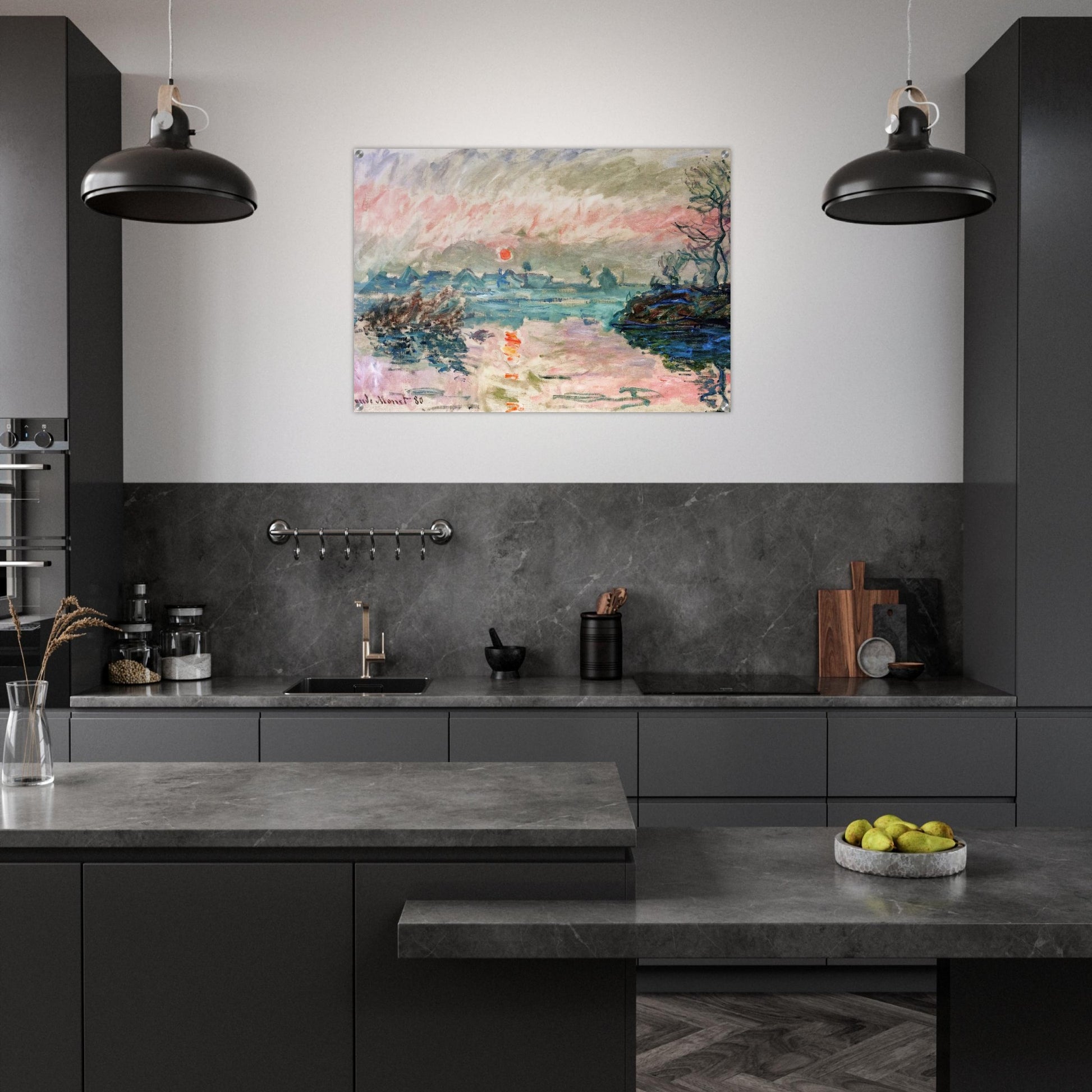 Sunset at Lavacourt - claude monet Acrylic Print - 70x100 cm / 28x40″ inches