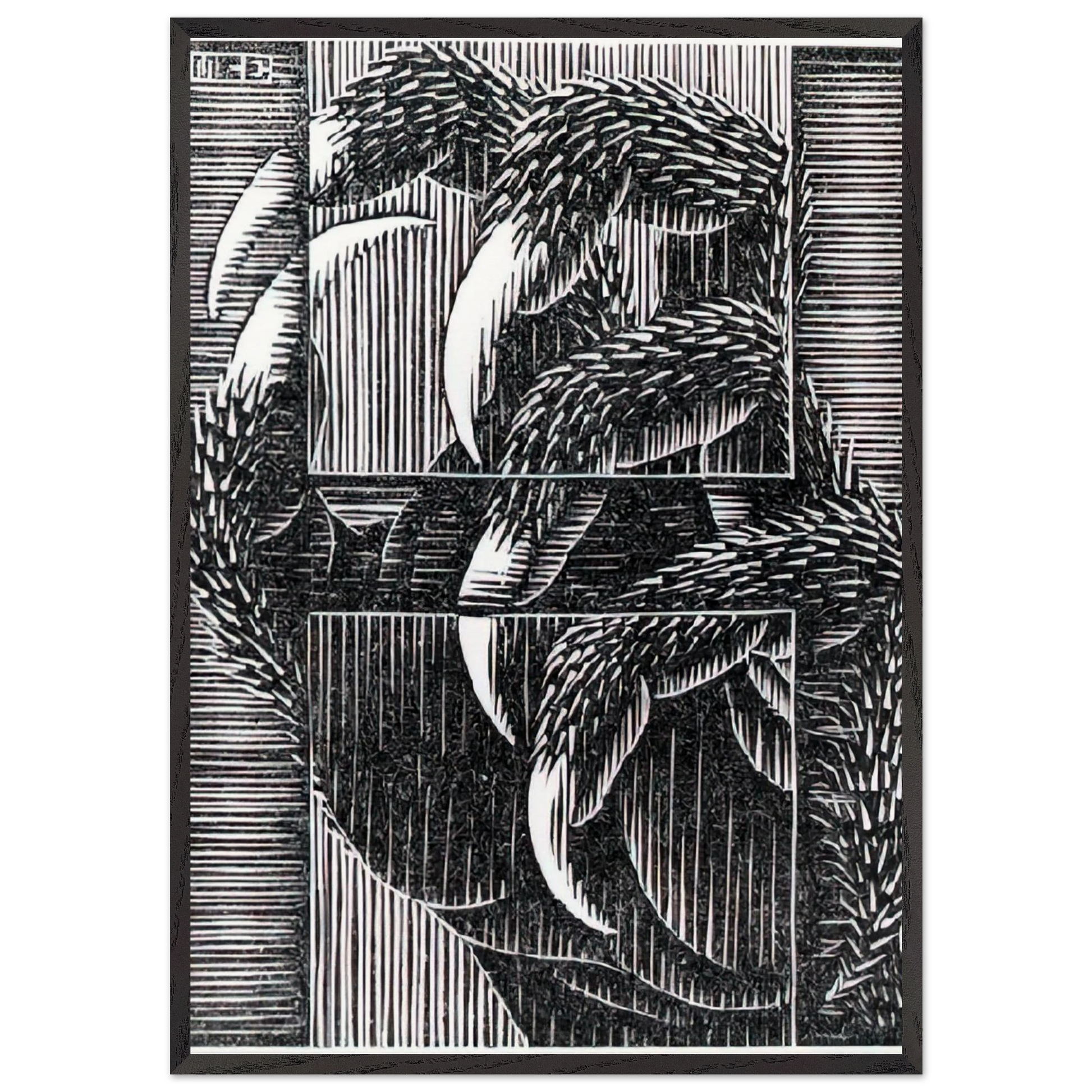 ESCHER 13 - MC Escher Framed Art Print – Black Wooden Frame - Default Title - -Framed Art Print