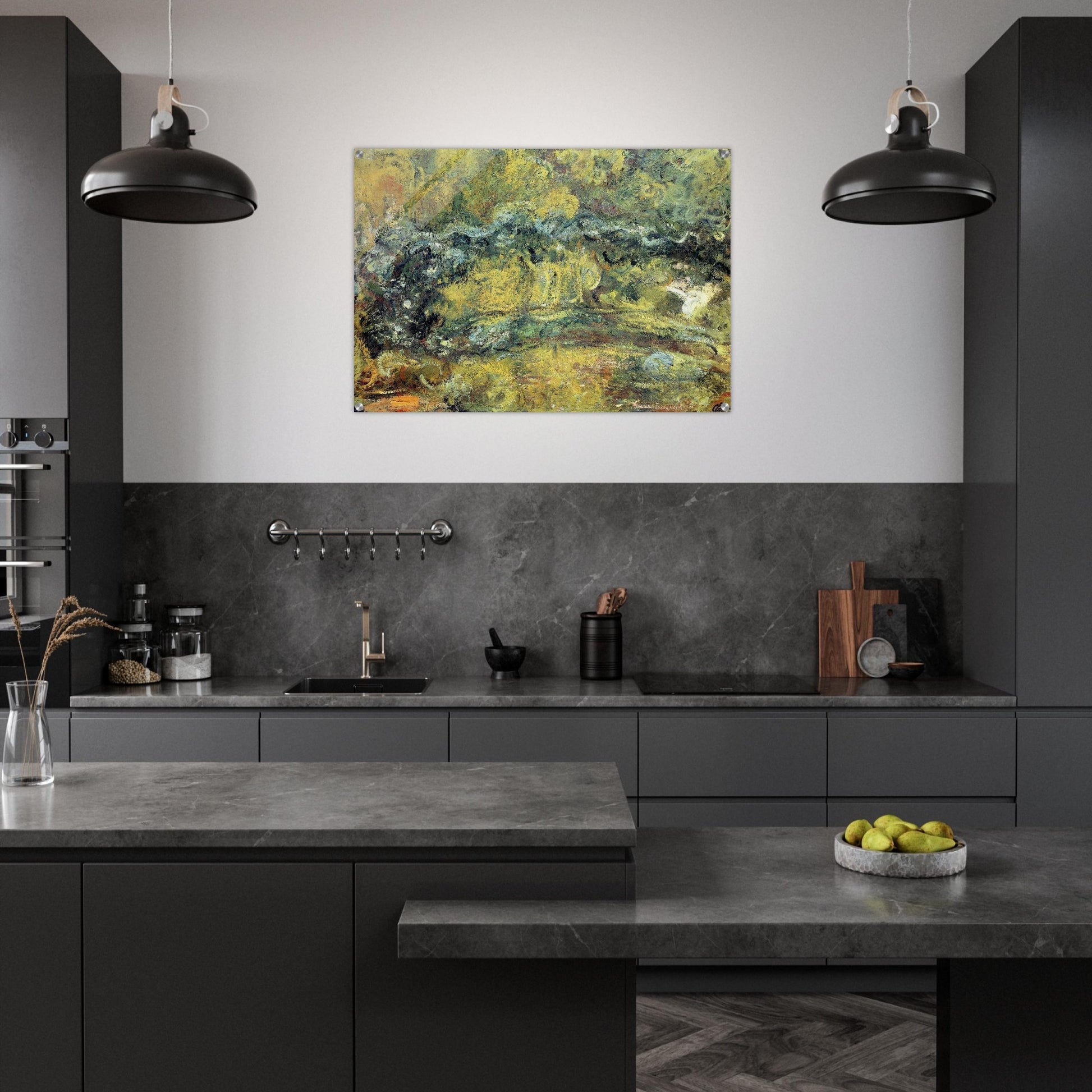 The Japanis Bridge Footbridge over the Water-Lily Pond - claude monet Acrylic Print - 70x100 cm / 28x40″ inches | claude monet Wall Art | claude monet Prints