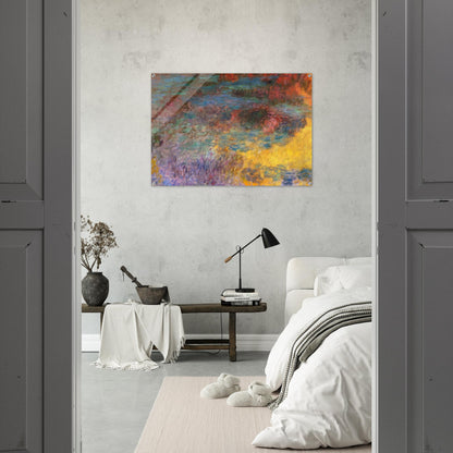 Water Lily Pond, Evening left panel - claude monet Acrylic Print - 70x100 cm / 28x40″ inches | claude monet Wall Art | claude monet Prints