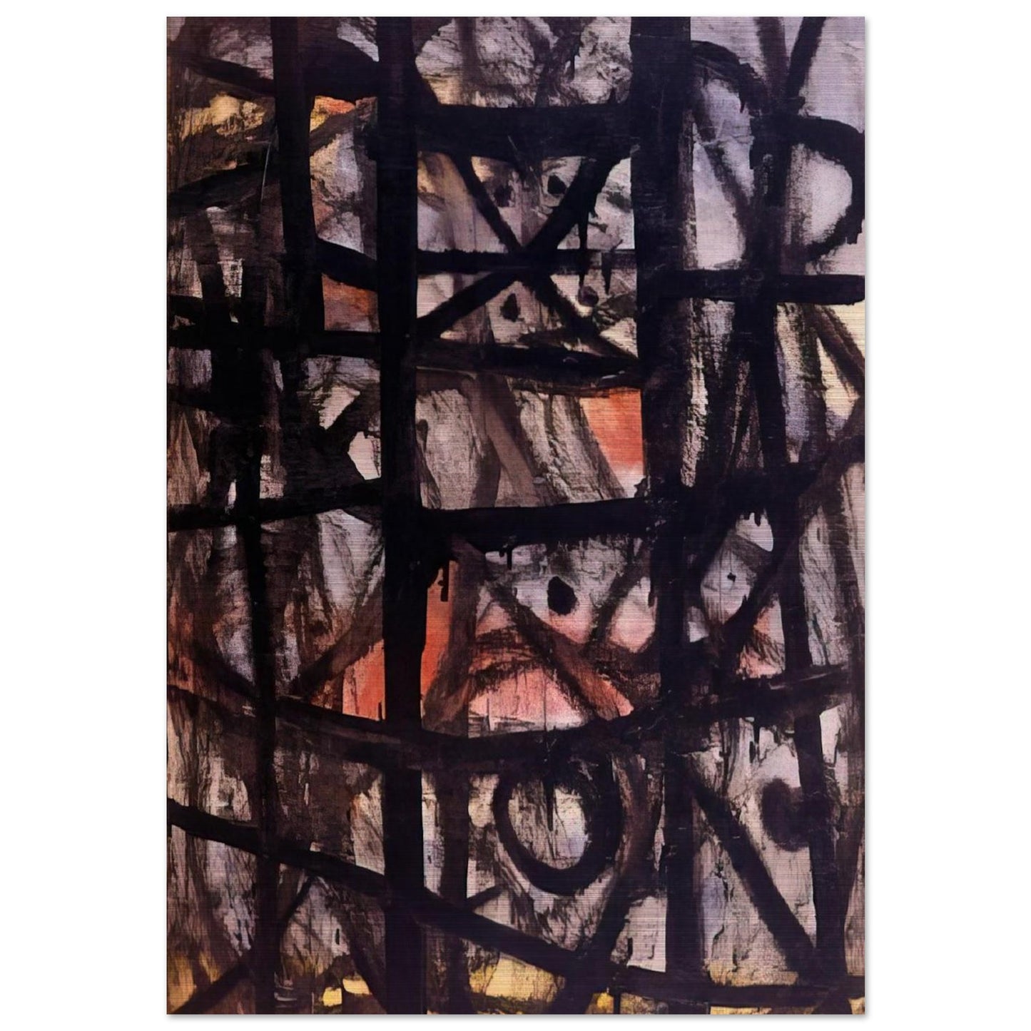 The Cage - 1954 - Adolph Gottlieb Brushed Aluminum Print - 70x100 cm / 28x40 inches | Adolph Gottlieb Aluminum Print | Adolph Gottlieb Prints