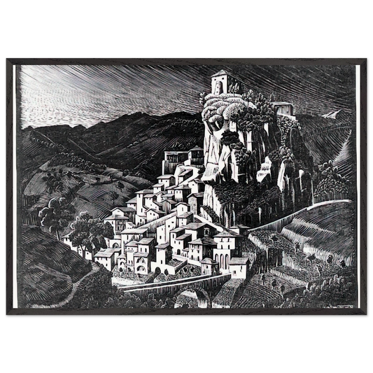 PALIZZI CALABRIA OCTOBER 1930 1930 - MC Escher Framed Art Print – Black Wooden Frame - Default Title - -Framed Art Print