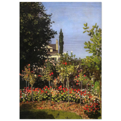 Garden in Bloom at Sainte-Addresse - claude monet Brushed Aluminum Print - 70x100 cm / 28x40 inches | claude monet Aluminum Print | claude monet Prints