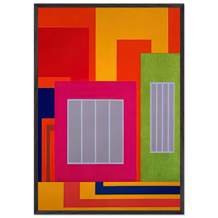Joy Pop - 1998 - Peter Halley 70x100 cm / 28x40 inches Framed Art Print – Black Wooden Frame