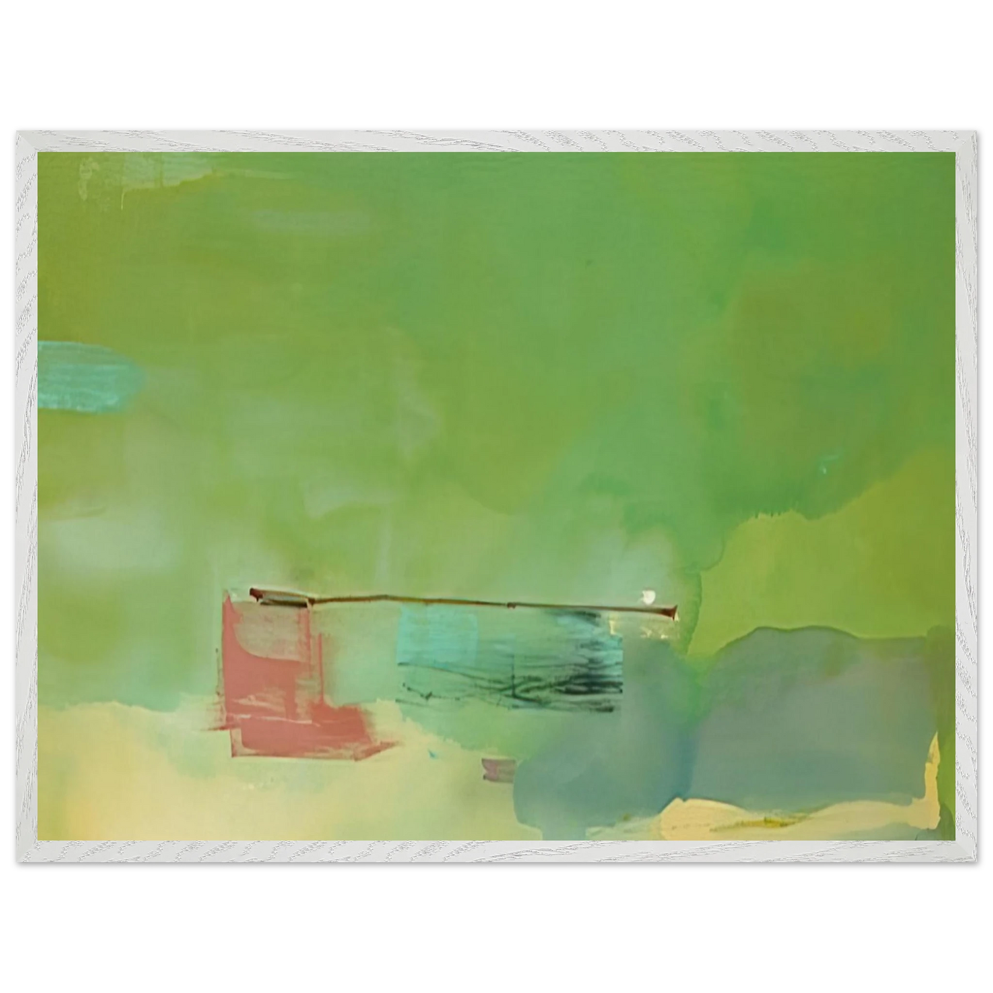 Helen Frankenthaler - Springscape - 1975 Wall art - 30x40 cm / 12x16 inches - Premium Wooden Framed Poster With Fine Art Paper - White frame
