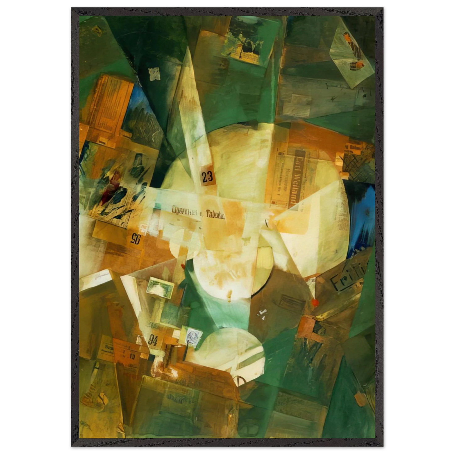 PICTURE WITH LIGHT CENTER 1919 - Kurt Schwitters Framed Art Print – Black Wooden Frame - Default Title - -Framed Art Print