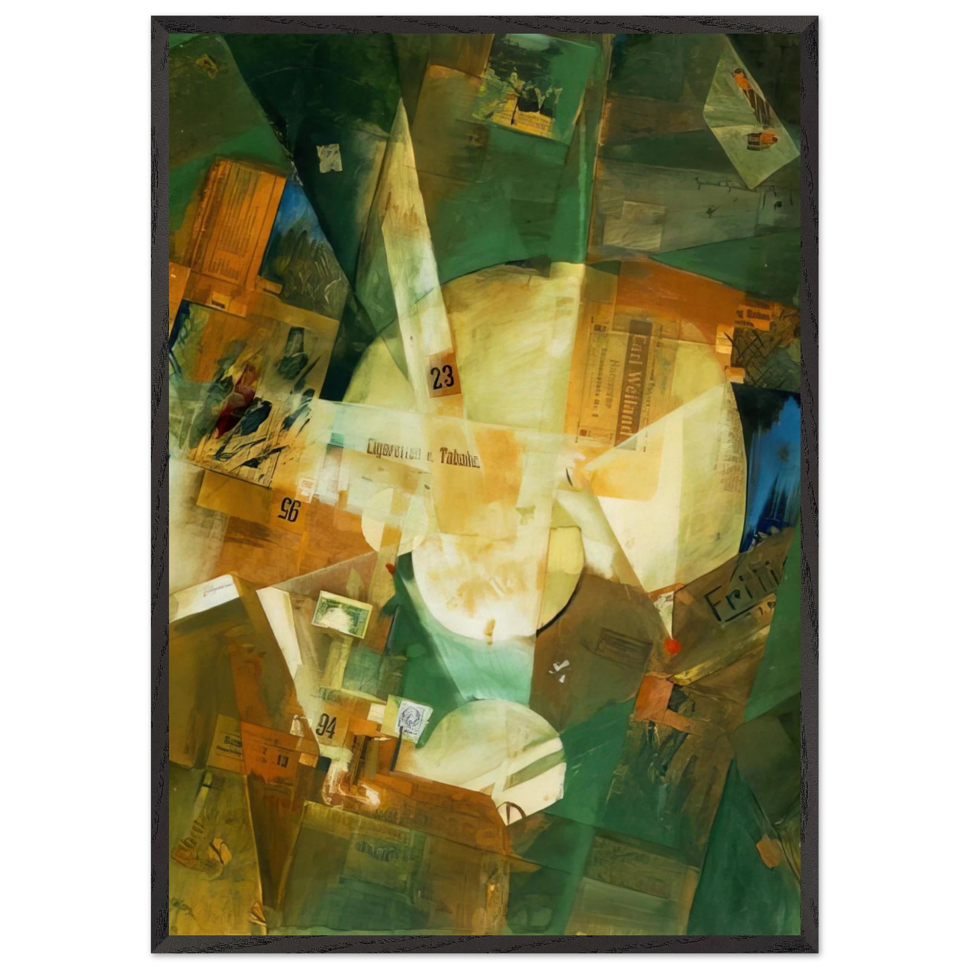 PICTURE WITH LIGHT CENTER 1919 - Kurt Schwitters Framed Art Print – Black Wooden Frame - Default Title - -Framed Art Print