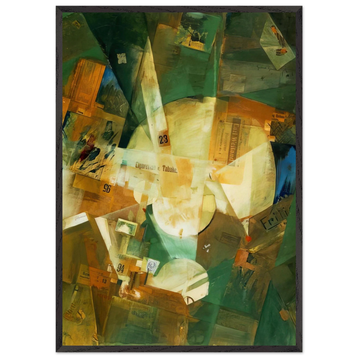 PICTURE WITH LIGHT CENTER 1919 - Kurt Schwitters 70x100 cm / 28x40 inches Framed Art Print – Black Wooden Frame
