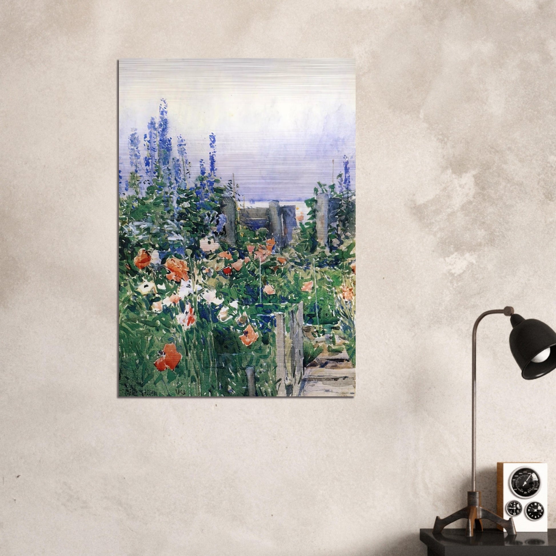 Home of the Hummingbird - Childe Hassam Brushed Aluminum Print - 70x100 cm / 28x40 inches | Childe Hassam Aluminum Print | Childe Hassam Prints