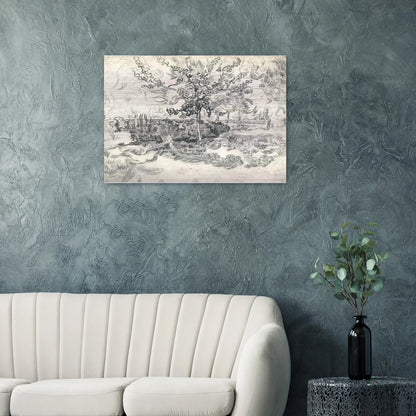Garden of the Asylum - Vincent van Gogh Brushed Aluminum Print - 70x100 cm / 28x40 inches | Vincent van Gogh Aluminum Print | Vincent van Gogh Prints