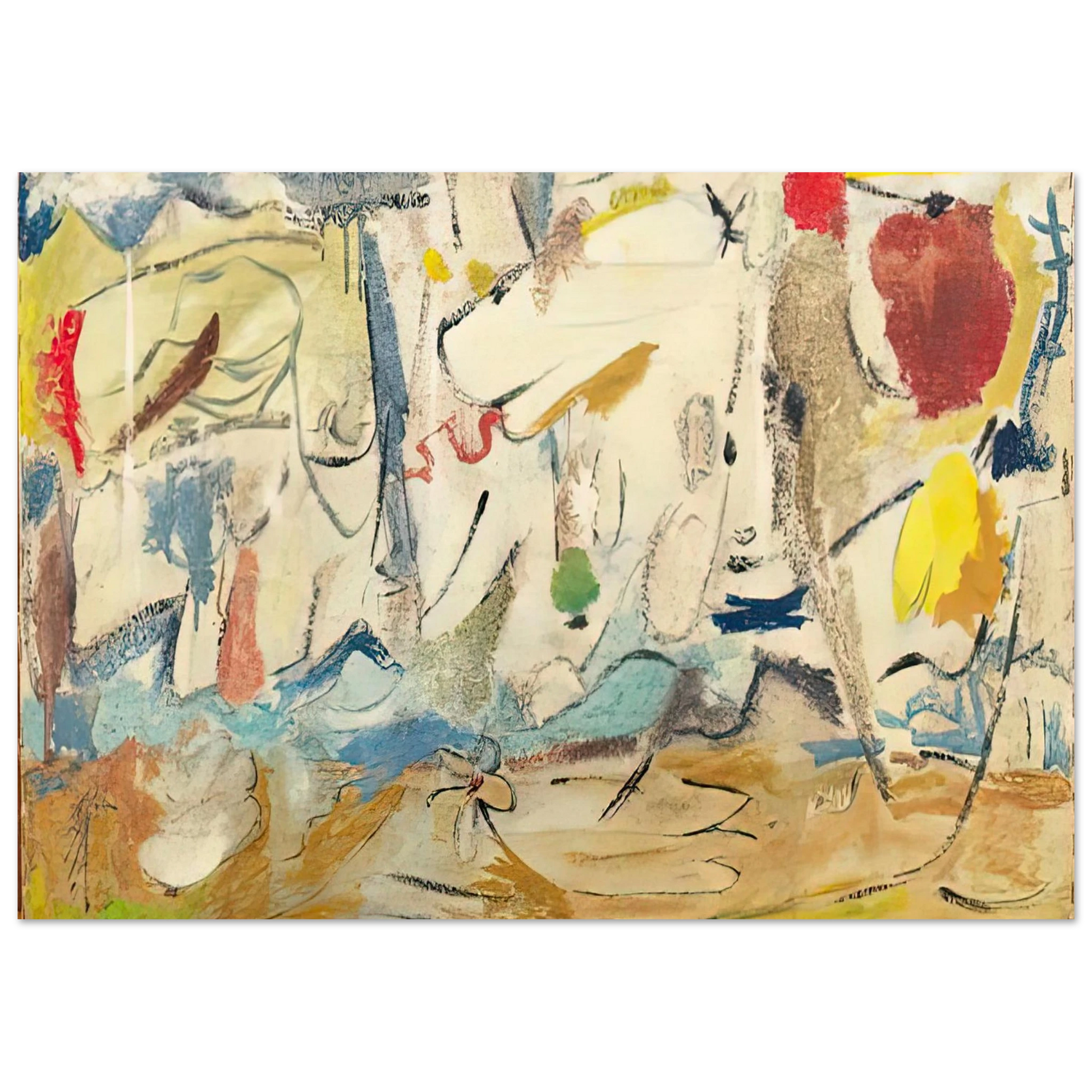 Helen Frankenthaler - Cloudscape, 1951- Wall Art - 30x40 cm / 12x16 inches - Premium Wooden Framed Poster With Fine Art Paper - Black frame