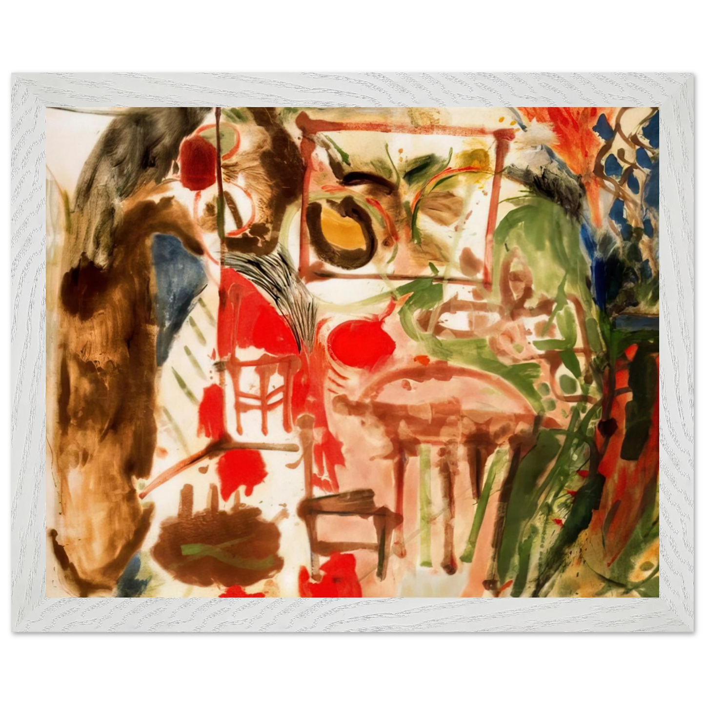 Helen Frankenthaler - Interior - 1957 Wall art - 70x100 cm / 28x40 inches - Premium Wooden Framed Poster With Fine Art Paper - Black frame