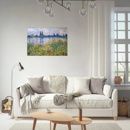 Flowers on the Banks of Seine near Vetheuil - claude monet Brushed Aluminum Print - 70x100 cm / 28x40 inches | claude monet Aluminum Print | claude monet Prints