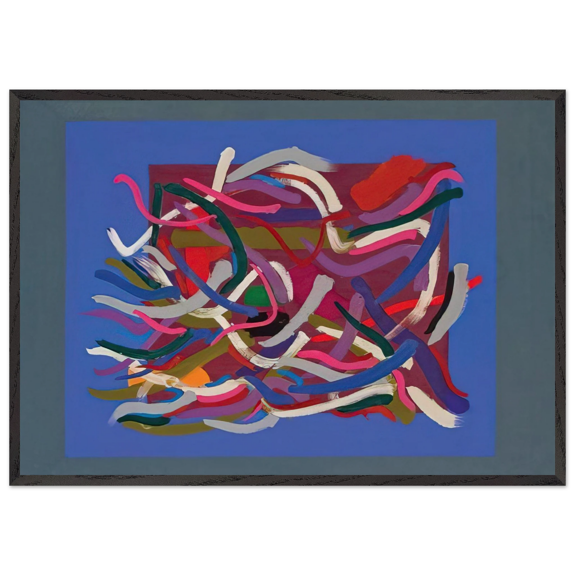 Blue Green Ground - 1961 - John Ferren Framed Art Print – Black Wooden Frame - Default Title - -Framed Art Print