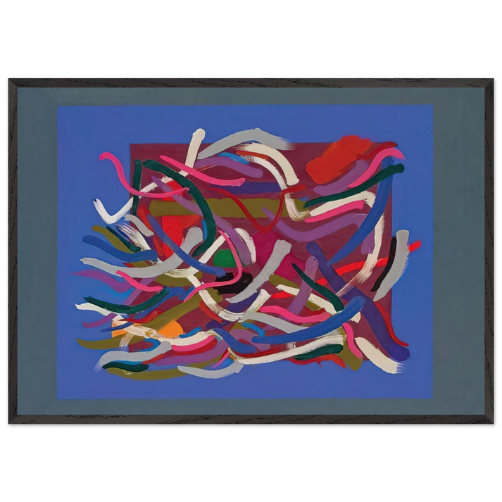 Blue Green Ground - 1961 - John Ferren 70x100 cm / 28x40 inches Framed Art Print – Black Wooden Frame