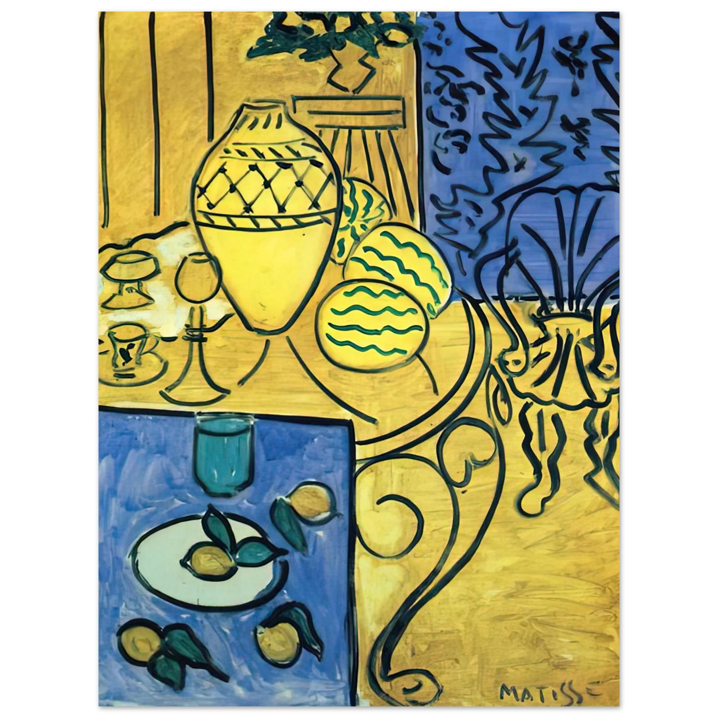 Henri Matisse - INTERIOR IN YELLOW 1946 Fine Art Poster - Default Title