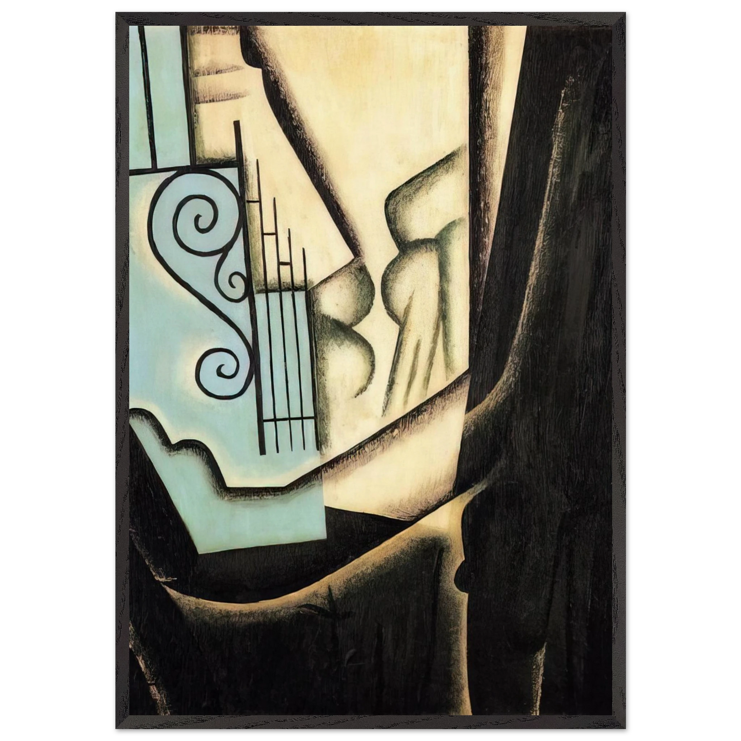 THE GARDEN 1916 - Juan Gris Framed Art Print – Black Wooden Frame - Default Title - -Framed Art Print