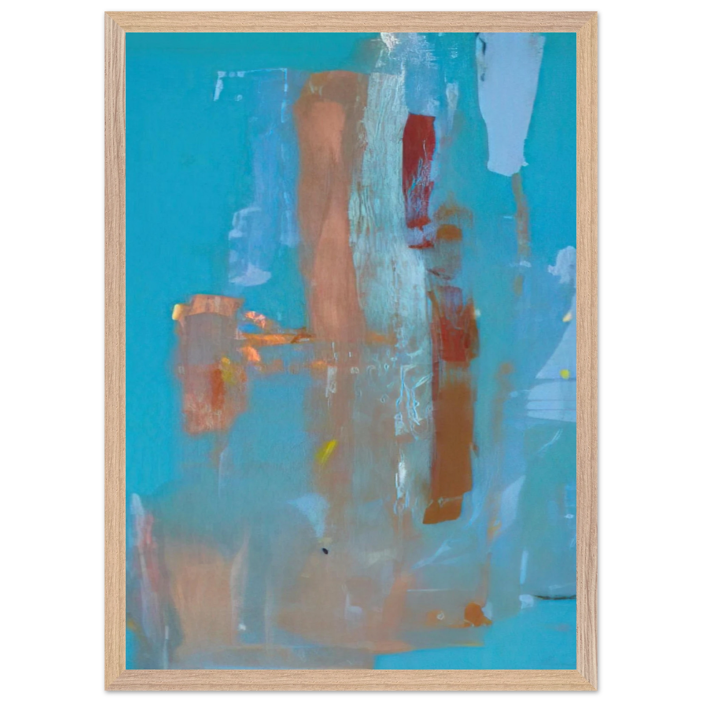Helen Frankenthaler - In on Blue - 1976 Wall art - 40x60 cm / 16x24 inches - Premium Wooden Framed Poster With Fine Art Paper - White frame