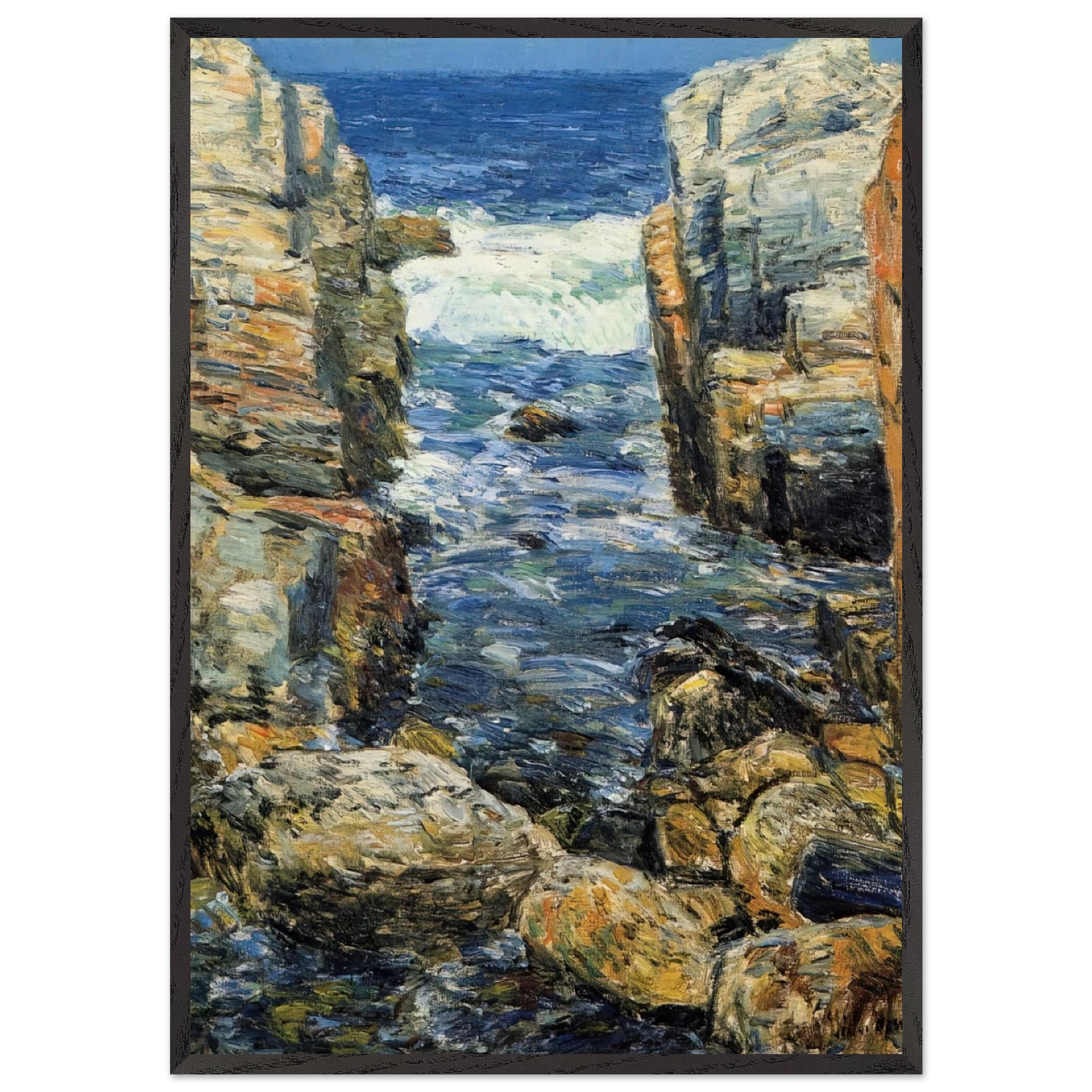 The South Gorge Appledore Isles of Shoals - Childe Hassam Framed Art Print – Black Wooden Frame - Default Title - -Framed Art Print