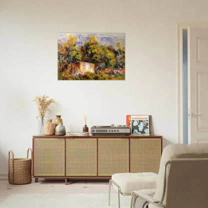 Landscape with Cabin - Pierre-Auguste Renoir Brushed Aluminum Print - 70x100 cm / 28x40 inches | Pierre-Auguste Renoir Aluminum Print | Pierre-Auguste Renoir Prints