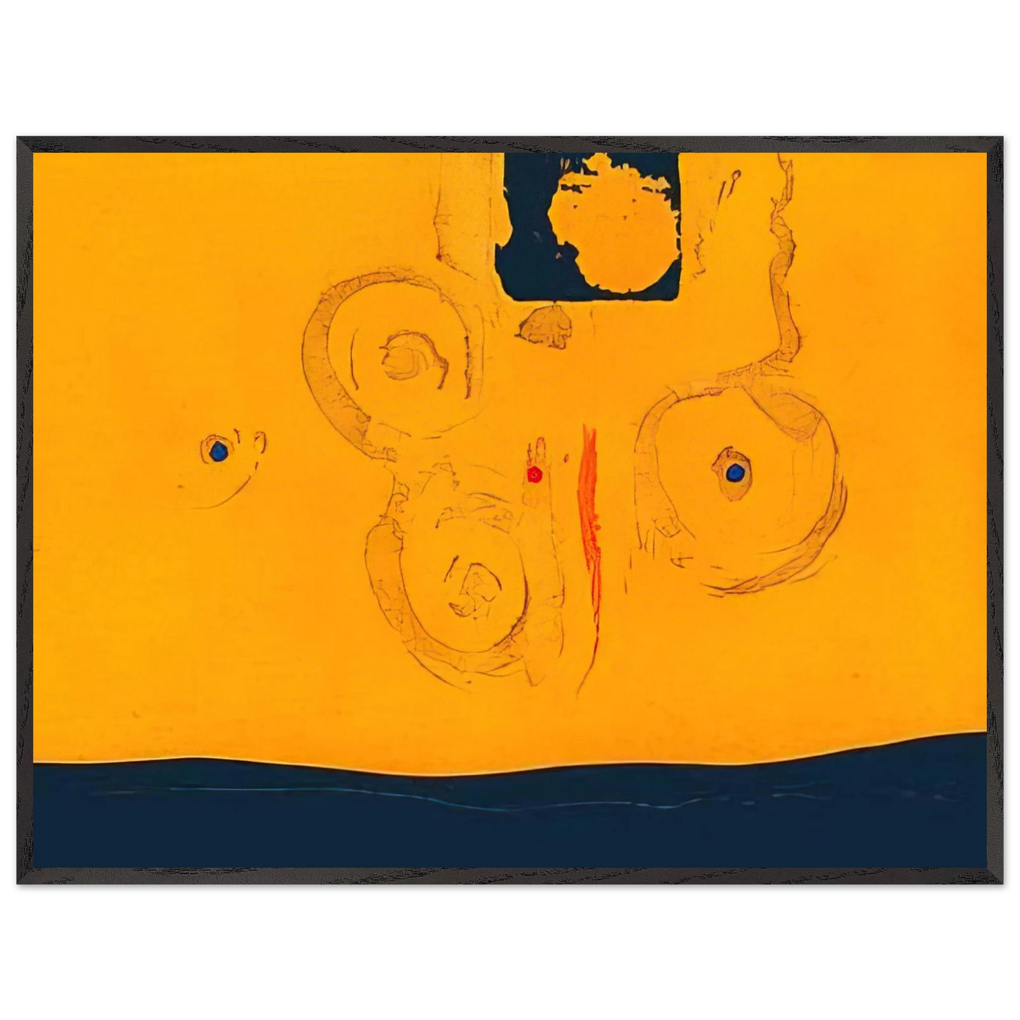 Helen Frankenthaler - Plaza Real - 1988 Wall art - 30x45 cm / 12x18 inches - Premium Wooden Framed Poster With Fine Art Paper - White frame