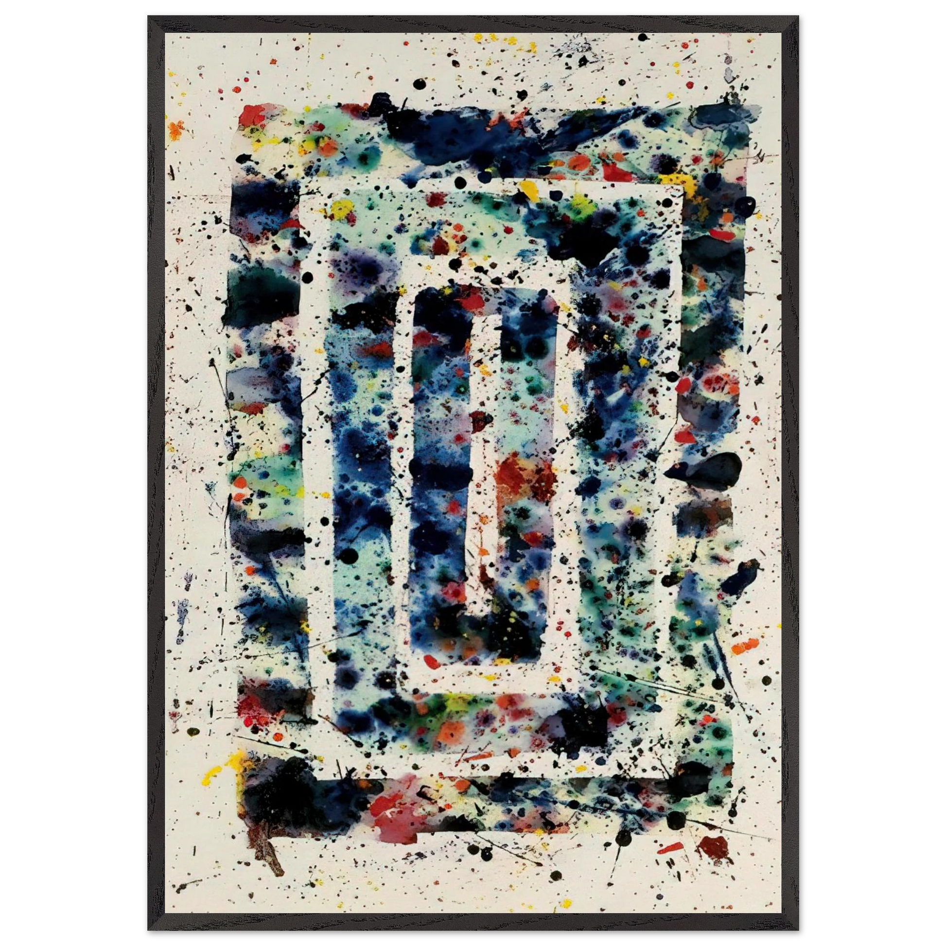 Untitled  SF75-102  - Sam Francis Framed Art Print – Black Wooden Frame - Default Title - -Framed Art Print