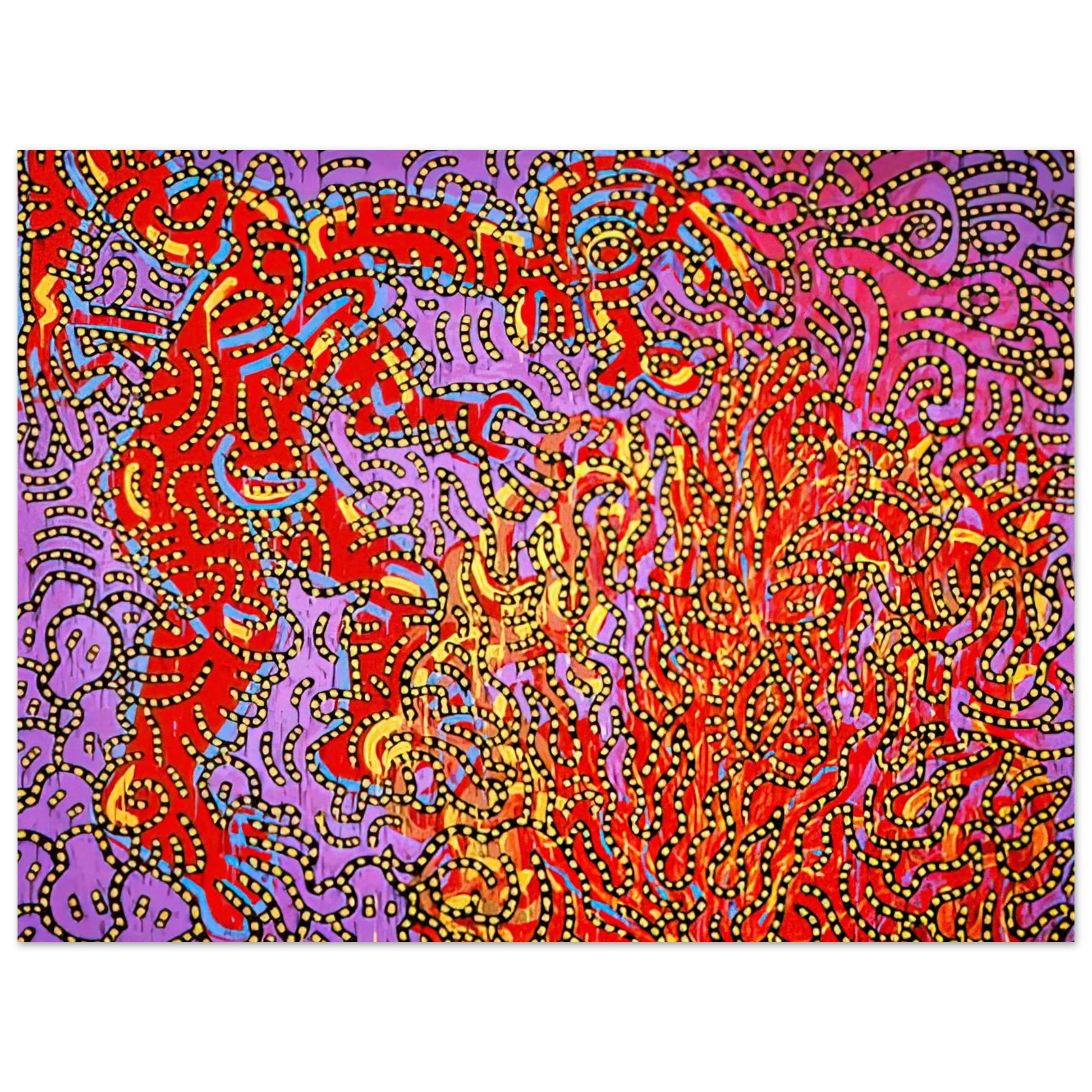Keith Haring - MOSES AND THE BURNING BUSH 1985 Fine Art Poster - Default Title