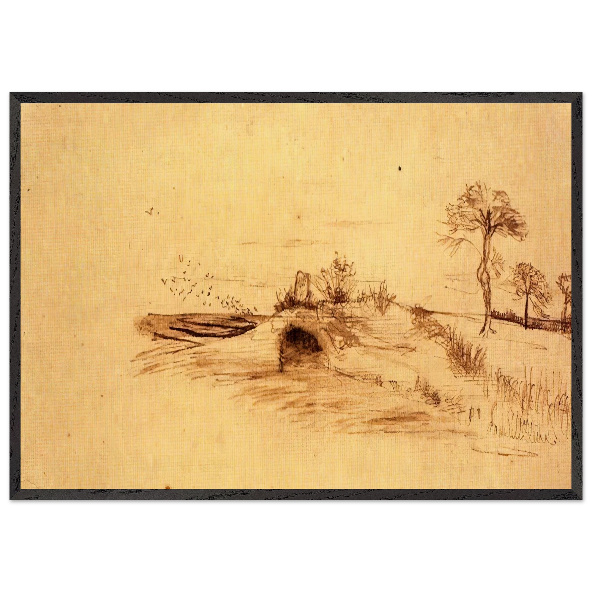 The Cave of Machpelah - Vincent van Gogh Framed Art Print – Black Wooden Frame - Default Title - -Framed Art Print