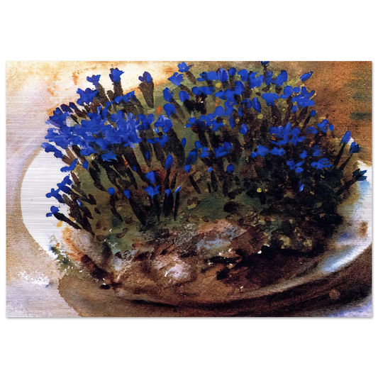 Blue Gentians - John Singer Sargent Brushed Aluminum Print - 70x100 cm / 28x40 inches | John Singer Sargent Aluminum Print | John Singer Sargent Prints