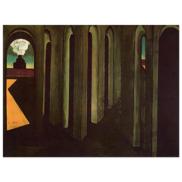 Giorgio de Chirico - THE ANXIOUS JOURNEY 1913  75x100 cm / 30x40inches Fine Art Poster