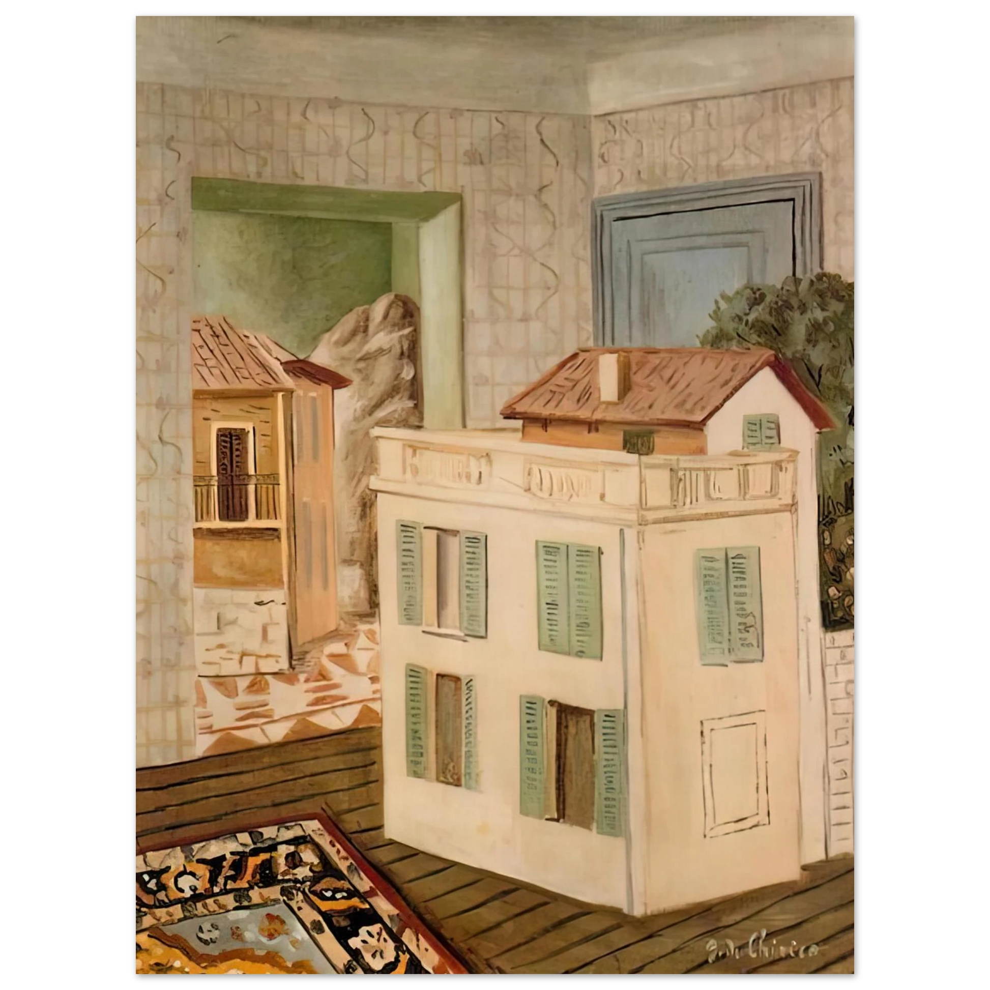 Giorgio de Chirico - THE HOUSE IN THE HOUSE Fine Art Poster - Default Title