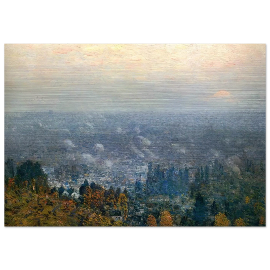 Mount Hood and the Valley of the Willamette - Childe Hassam Brushed Aluminum Print - 70x100 cm / 28x40 inches | Childe Hassam Aluminum Print | Childe Hassam Prints