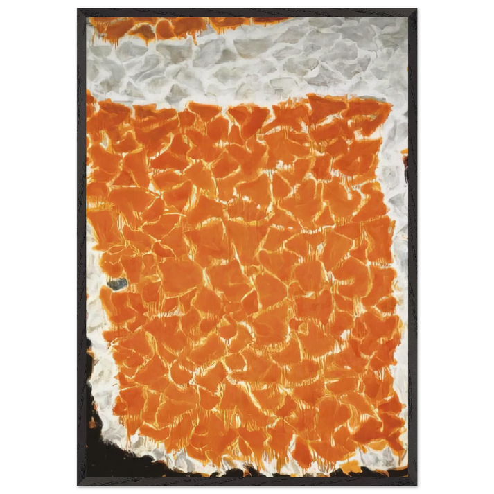 Big Orange - Sam Francis 70x100 cm / 28x40 inches Framed Art Print – Black Wooden Frame