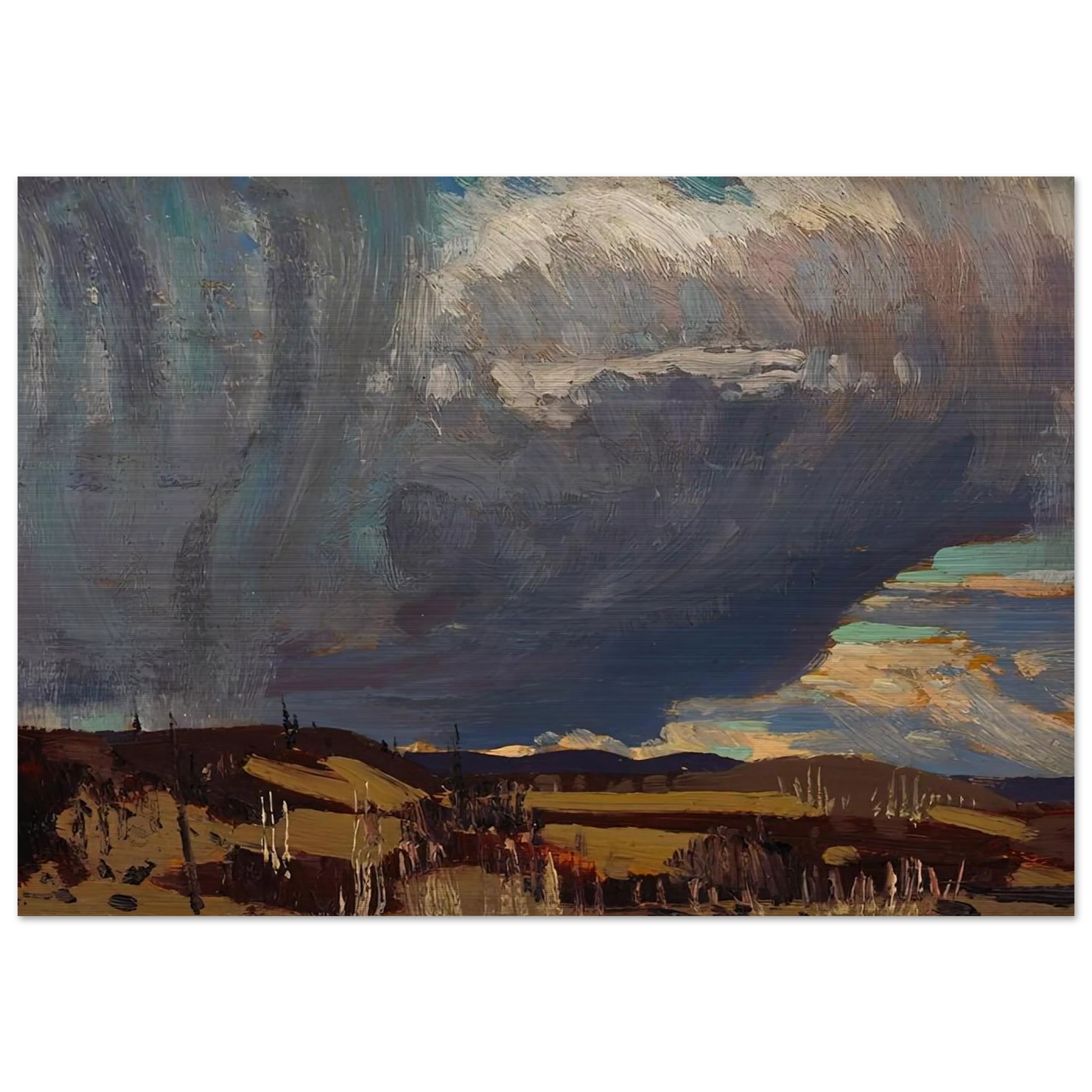 APPROACHING SNOWSTORM 1915 - Tom Thomson Brushed Aluminum Print - 70x100 cm / 28x40 inches | Tom Thomson Aluminum Print | Tom Thomson Prints