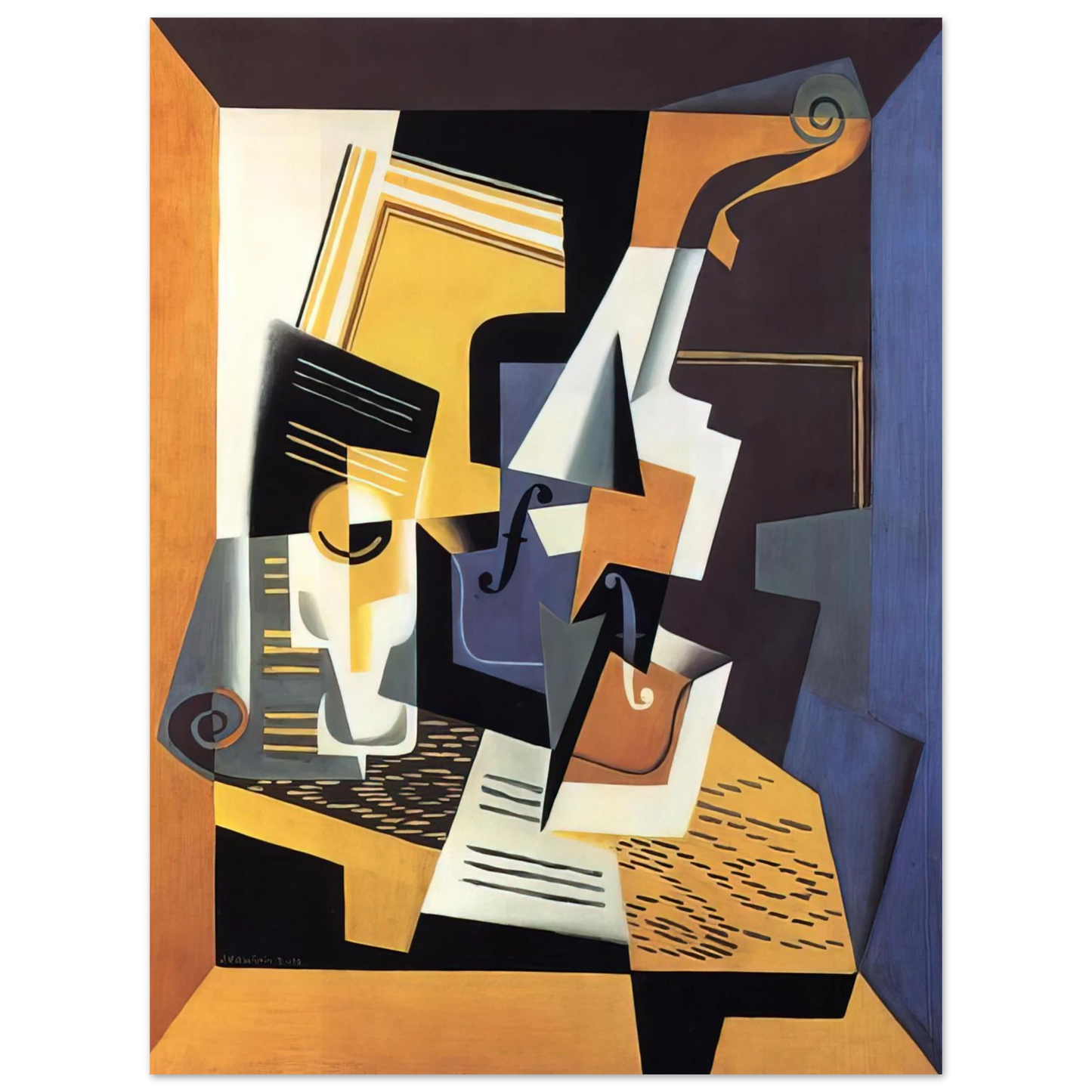 Juan Gris - VIOLIN AND GLASS 1918 Fine Art Poster - Default Title