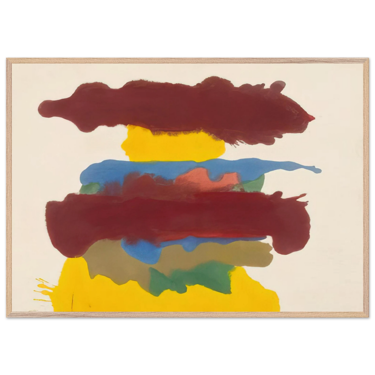 Helen Frankenthaler - Weather Change - 1963 Wall art - 20x25 cm / 8x10 inches - Premium Wooden Framed Poster With Fine Art Paper - Black frame