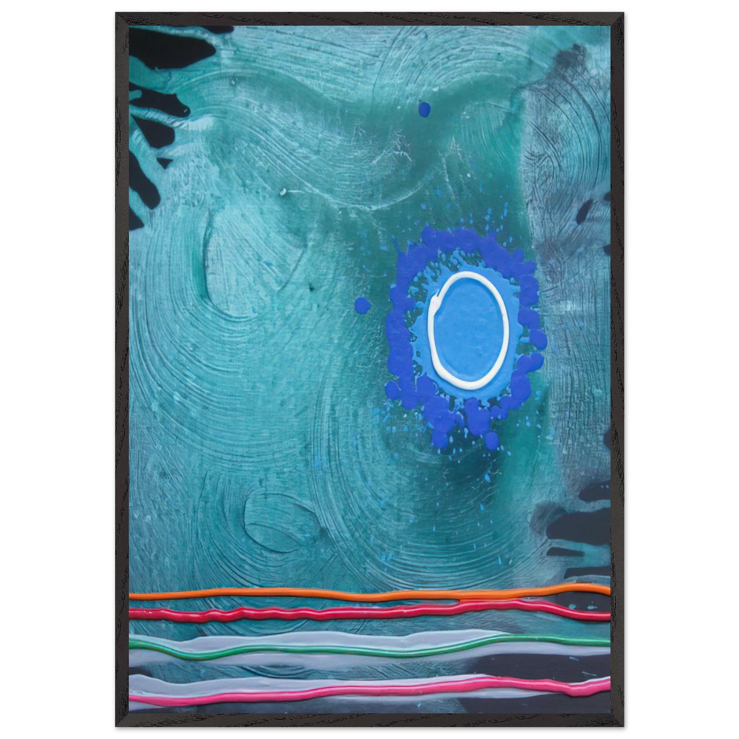Blue Moon - 2006 - John Hoyland Framed Art Print – Black Wooden Frame - Default Title - -Framed Art Print