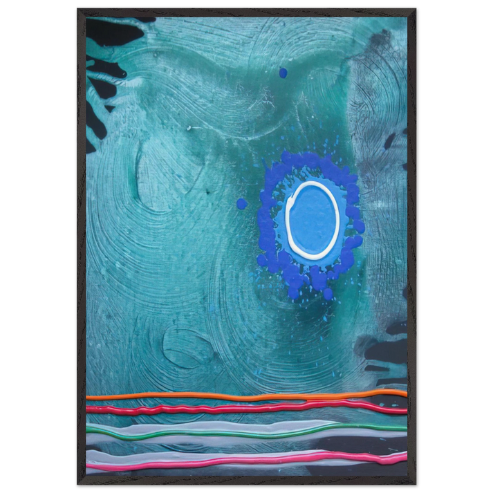 Blue Moon - 2006 - John Hoyland 70x100 cm / 28x40 inches Framed Art Print – Black Wooden Frame