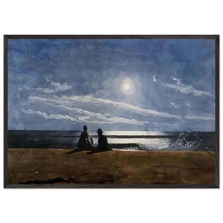 Moonlight N3 - Winslow Homer 70x100 cm / 28x40 inches Framed Art Print – Black Wooden Frame