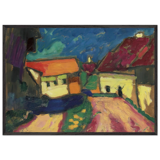 LANDSCHAFTSTUDIE DORFSTRASSE 1908 - Alexej von Jawlensky Framed Art Print – Black Wooden Frame - Default Title - -Framed Art Print